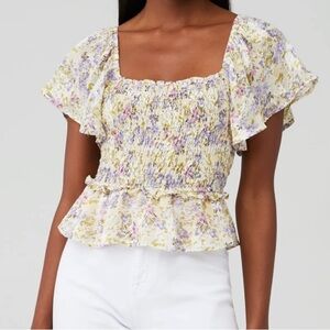 ASTR smocked floral top